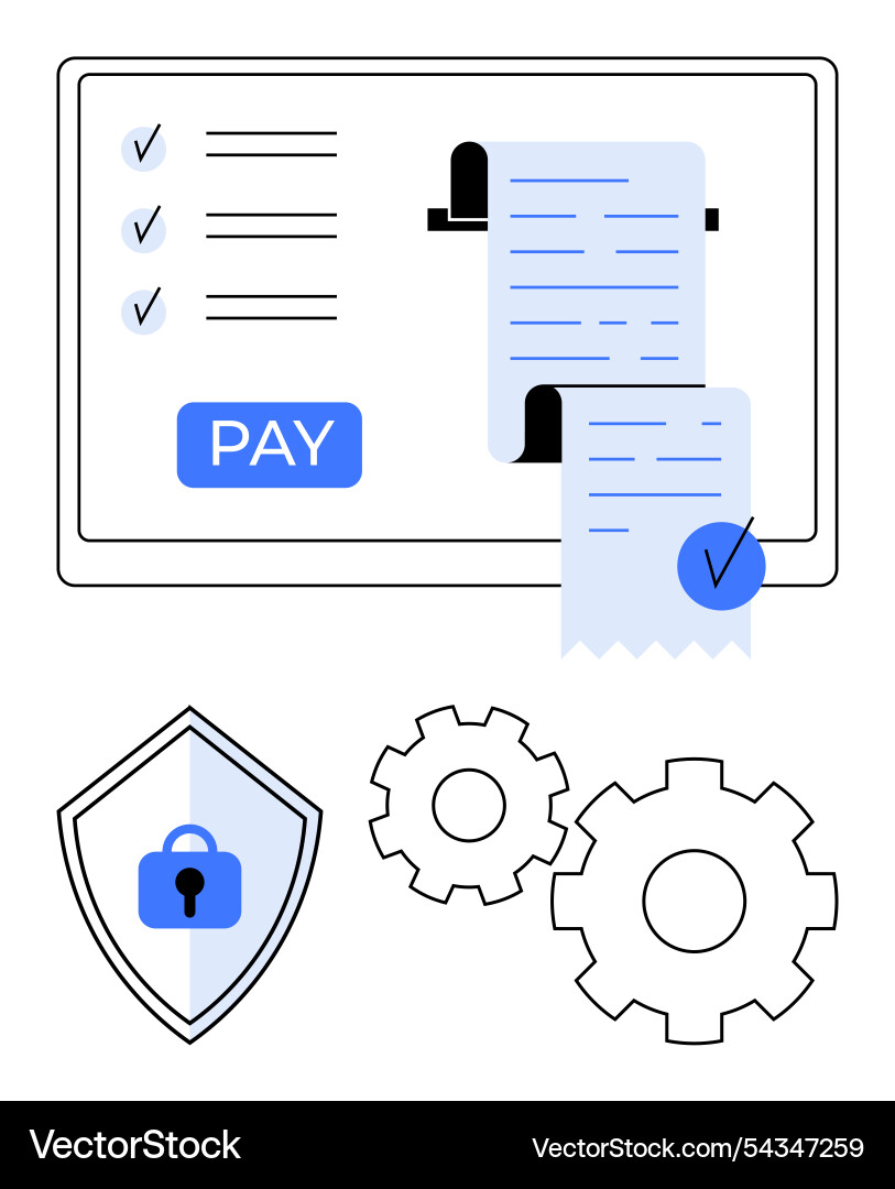 Digital payment process with secure transaction Digital payment process with secure transaction vector image