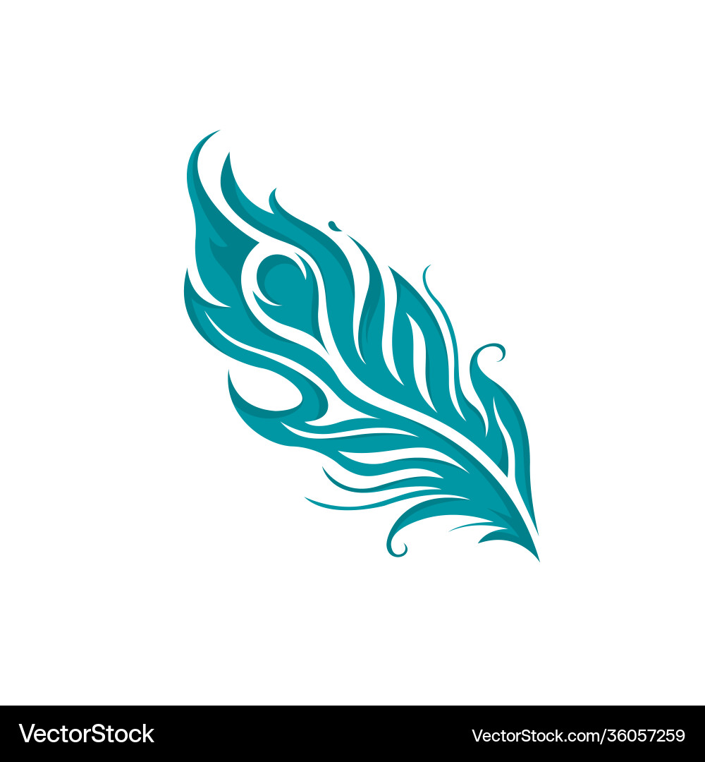 Elegant Peacock Feather Logo vector image
