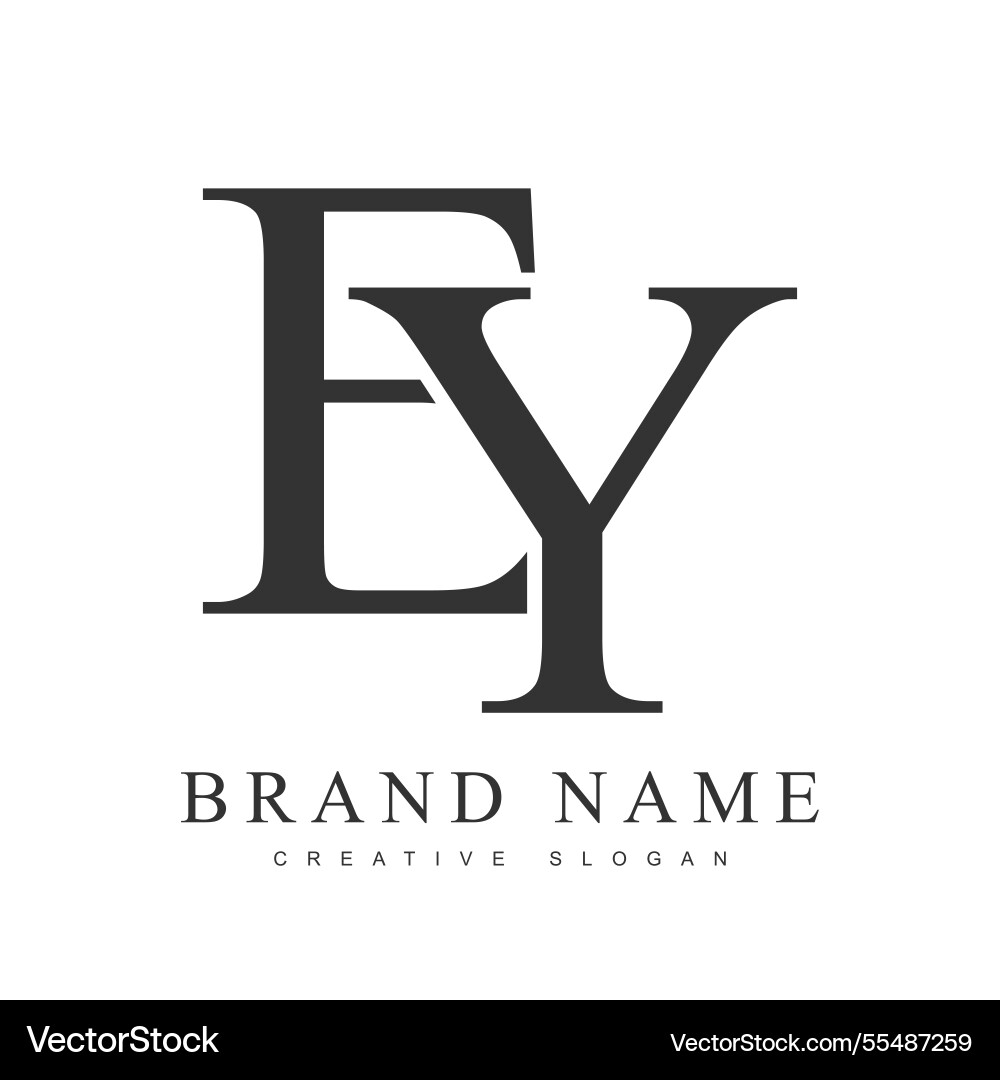 Ey trendy logotype template initial letter e Ey trendy logotype template initial letter e vector image