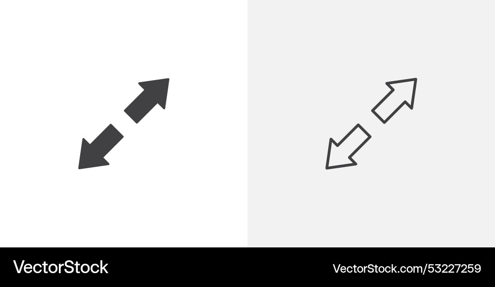 Fullscreen icon flat and simple set design Fullscreen icon flat and simple set design vector image