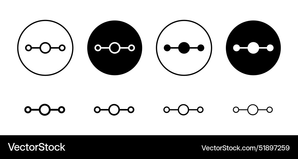 Linear molecular structure icon set collection Linear molecular structure icon set collection Vector Image