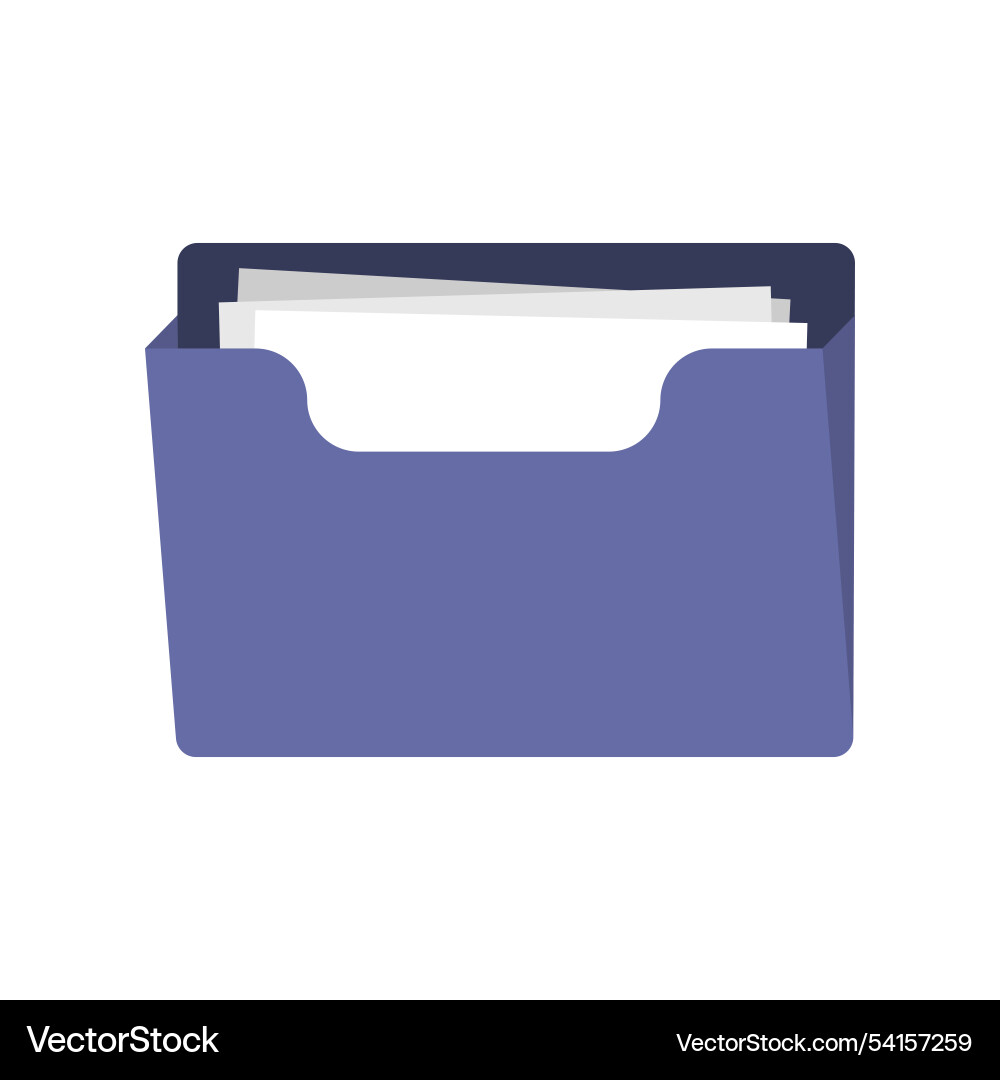 Office folder icon file with documents vector image