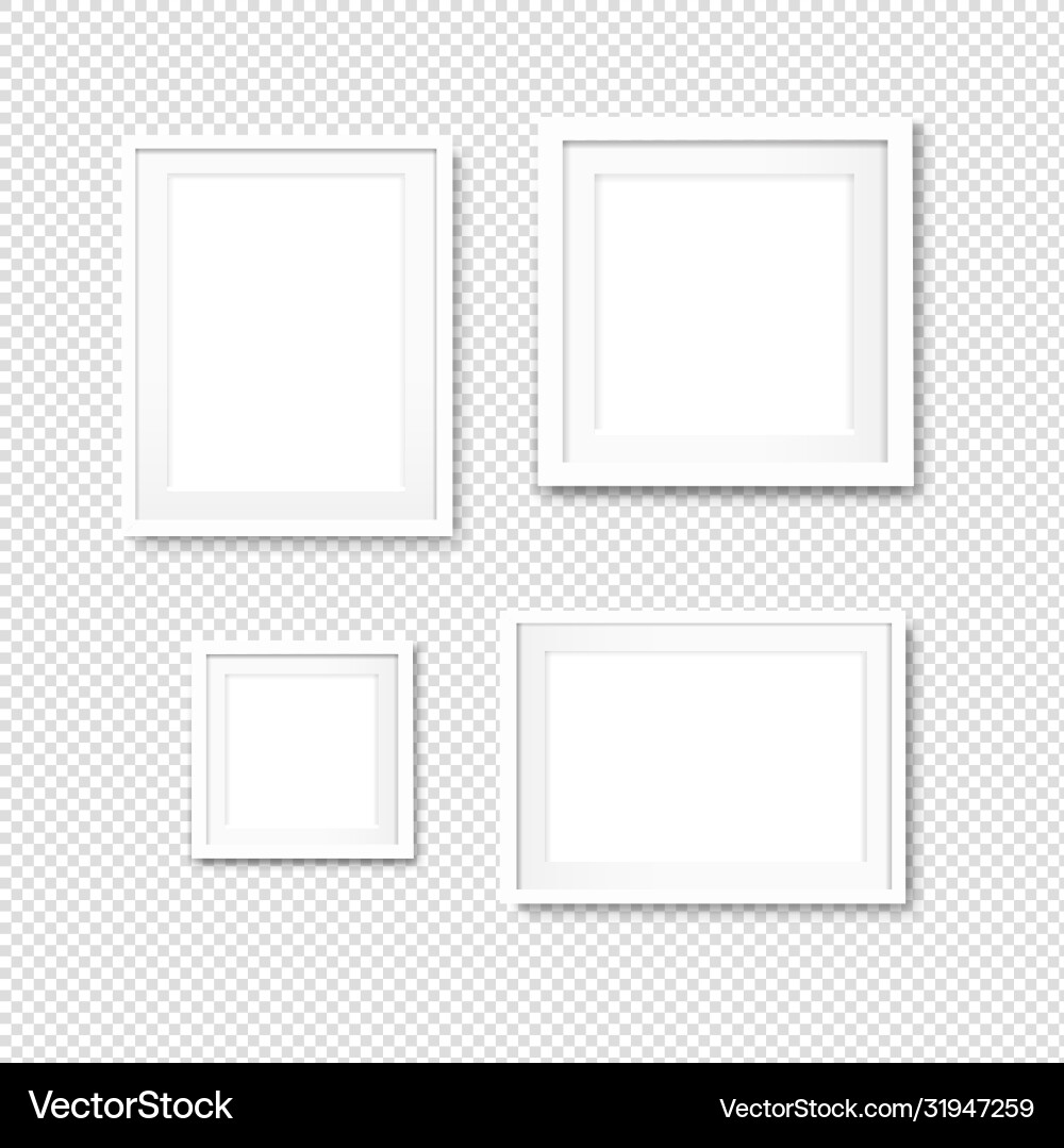 Picture frame set isolated transparent background Vector Image