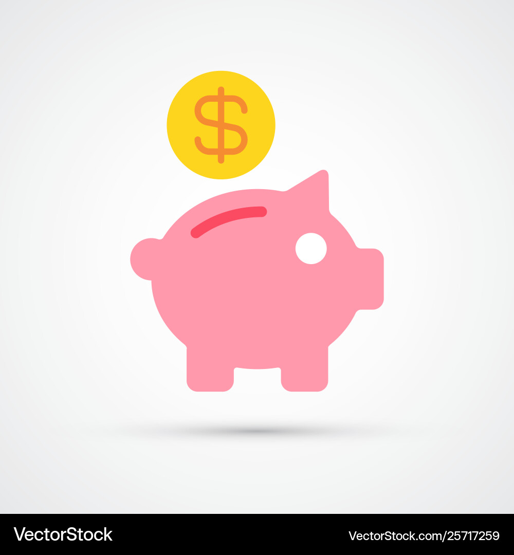 Piggy bank trendy symbol colored Piggy bank trendy symbol colored vector image