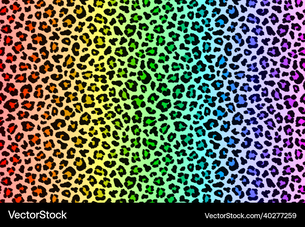 Rainbow Leopard Print with Gradient vector image