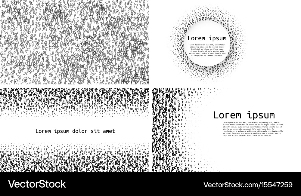 Set of random letters backgrounds vector image