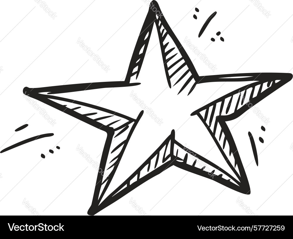 Sketchy star with sparkle effect design Vector Image