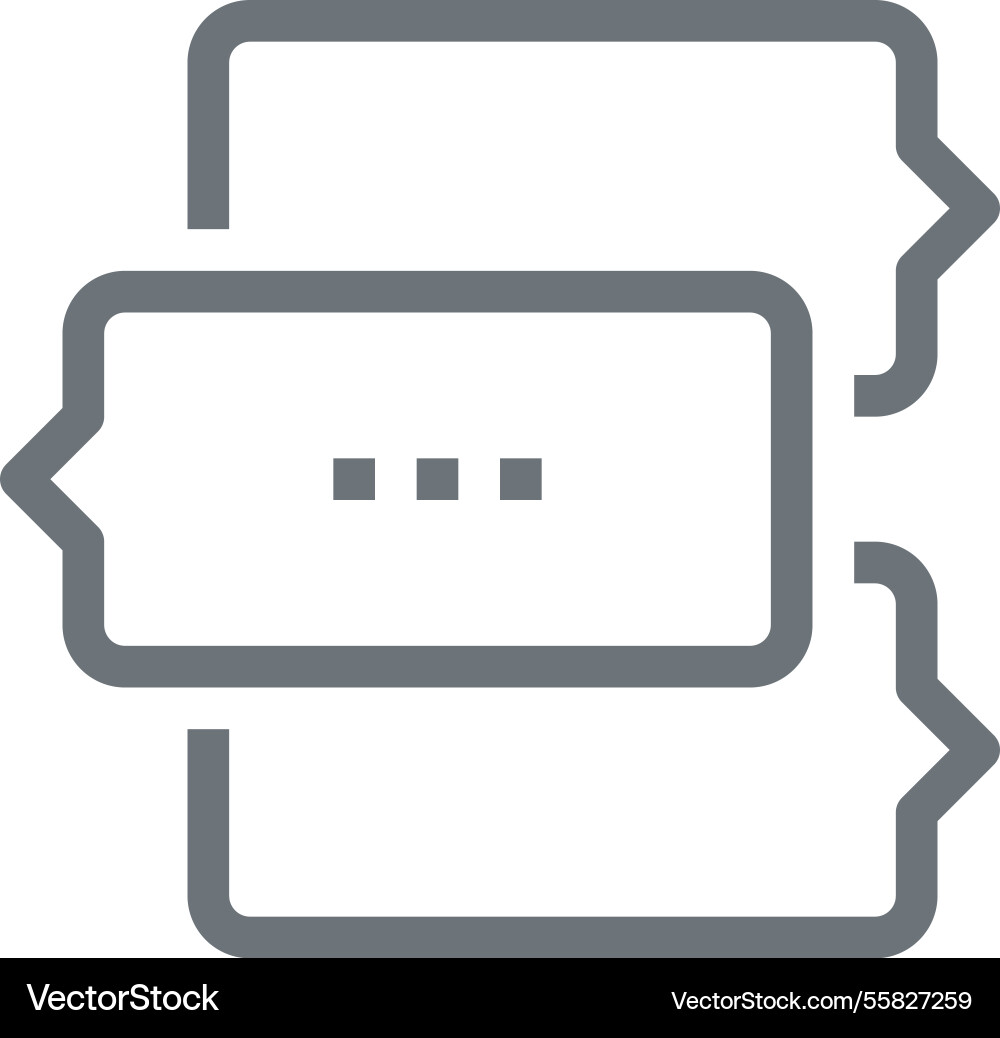 Speech bubble flat line web icon concept Vector Image