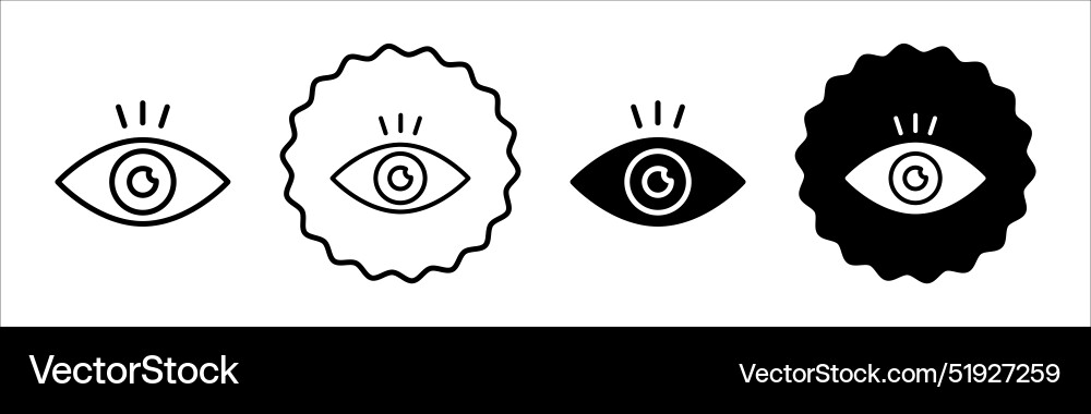 Visible icon symbol set collection simple Visible icon symbol set collection simple Vector Image