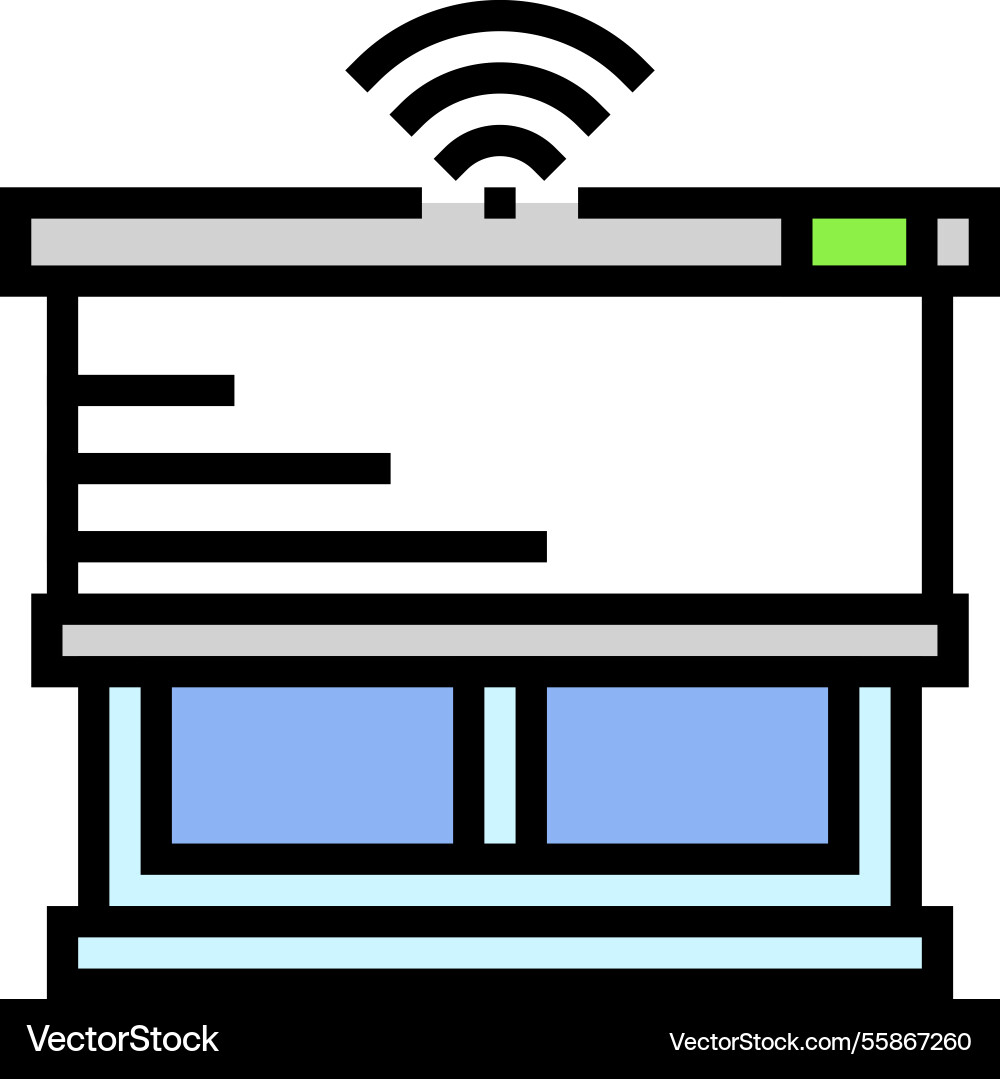 Automated window blinds smart home color icon vector image