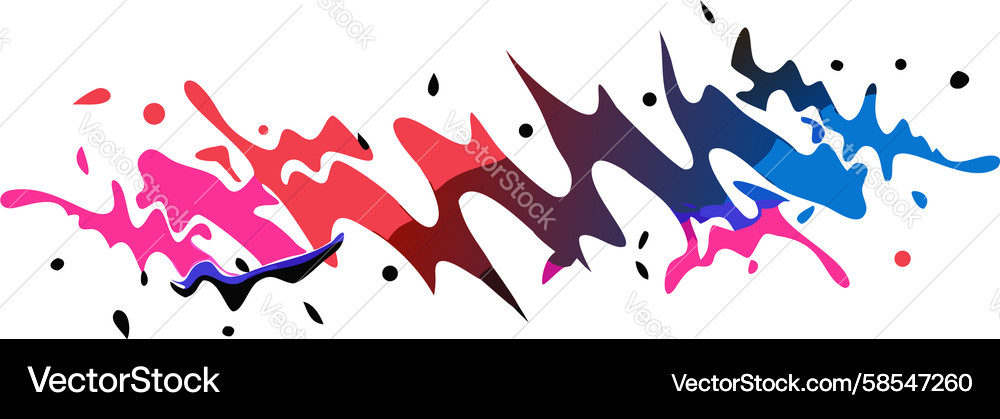 Colorful Dynamic Lines with Dots Vector Image