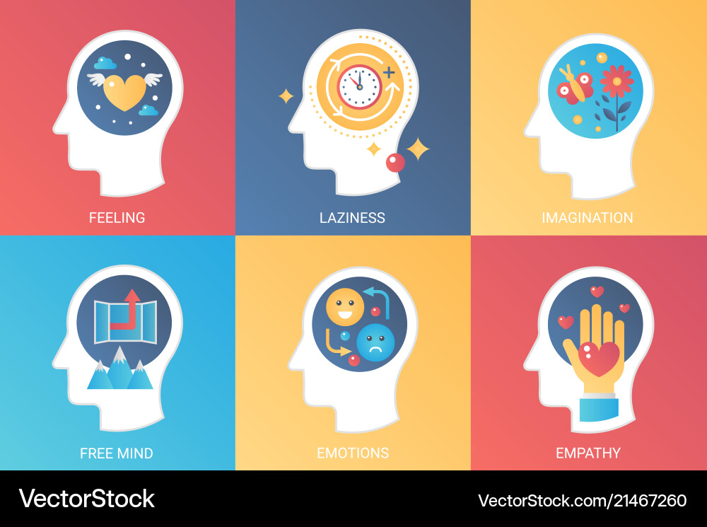 Concept: Lazy Mind & Imagination Vector Image