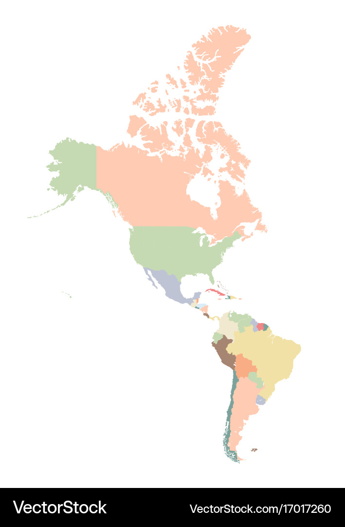 Detailed map of america continent - Detailed Map Of America Continent Vector 17017260
