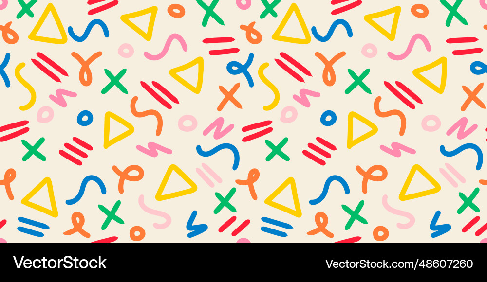 Doodle sketch style of colorful shapes and lines Doodle sketch style of colorful shapes and lines vector image