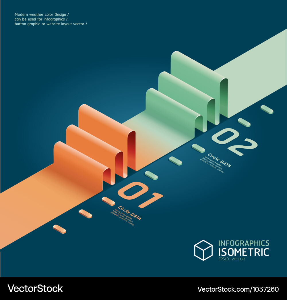 Isometric Graph Data Chart vector image