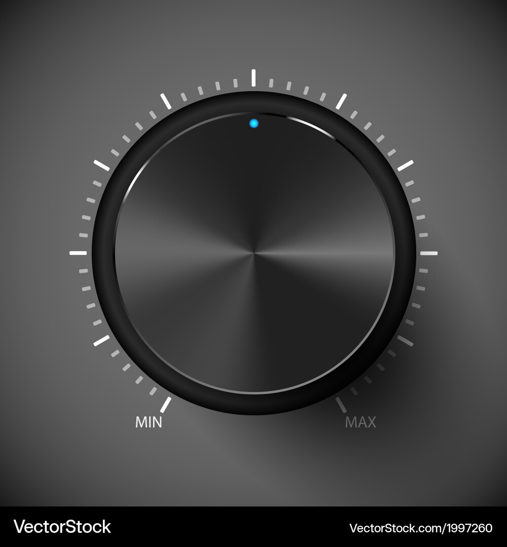 Metallic Volume Control Button vector image