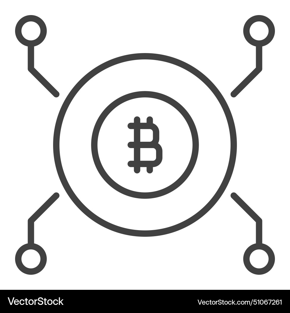 Circle with bitcoin sign crypto currency linear – Royalty-Free Vector |  VectorStock