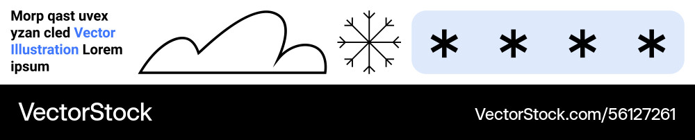 Cloud with snowflake and password symbols Cloud with snowflake and password symbols vector image