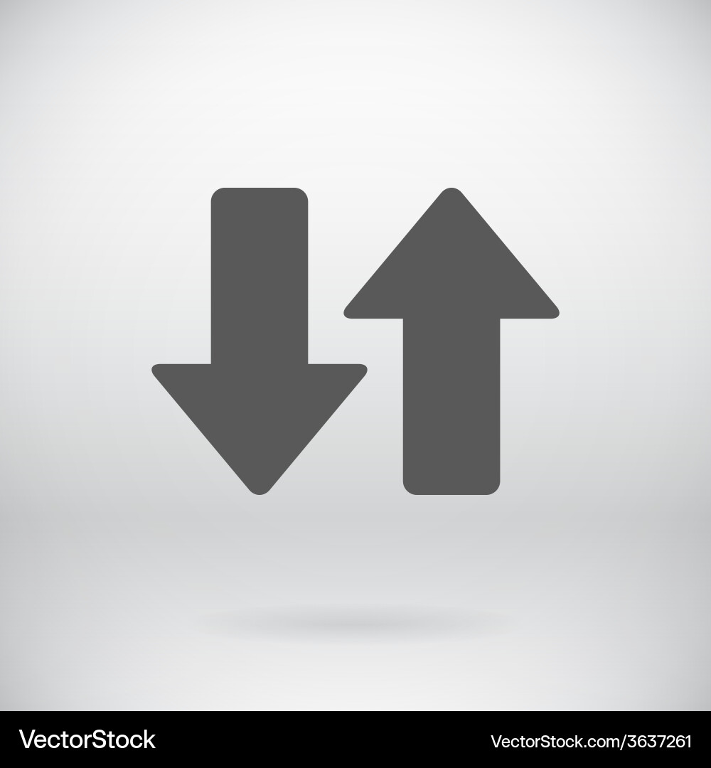 Flat download upload icon load symbol button vector image