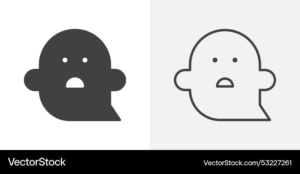 Ghost icon flat and simple set design Ghost icon flat and simple set design Vector Image