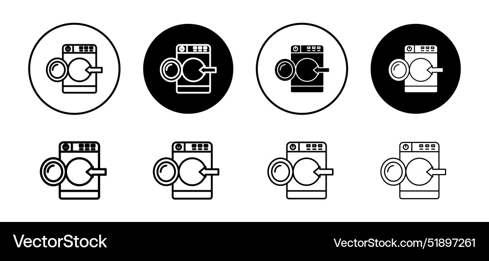 Loading laundry icon set collection for web Loading laundry icon set collection for web Vector Image