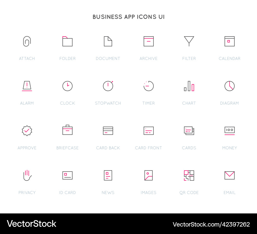 Business user interface ui icon set high quality Business user interface ui icon set high quality vector image