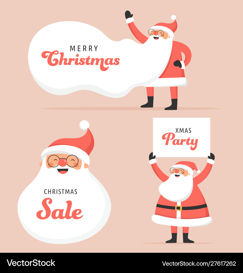 Collection happy santa clauses dancing Collection happy santa clauses dancing vector image