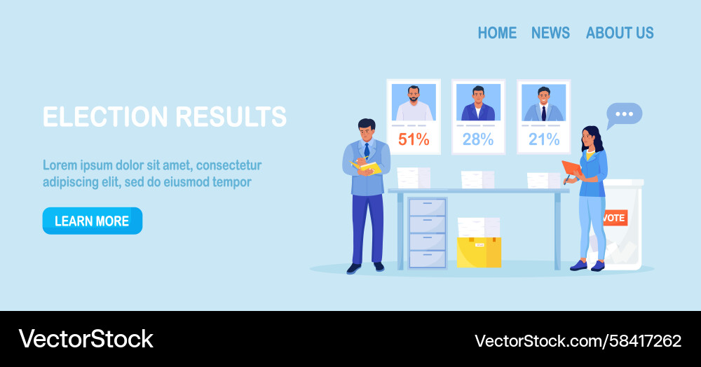 Election Counting with Observers Vector Image