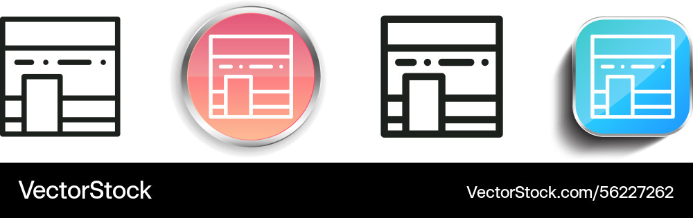 Mecca icon thin linear regular and button style vector image