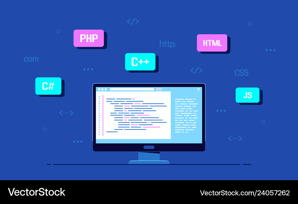 Software and application development Software and application development vector image