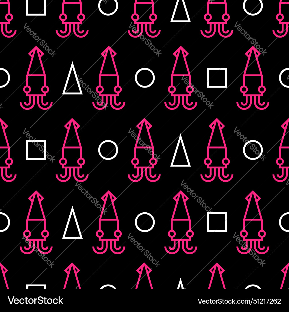 Squid pattern seamless background squids texture Vector Image