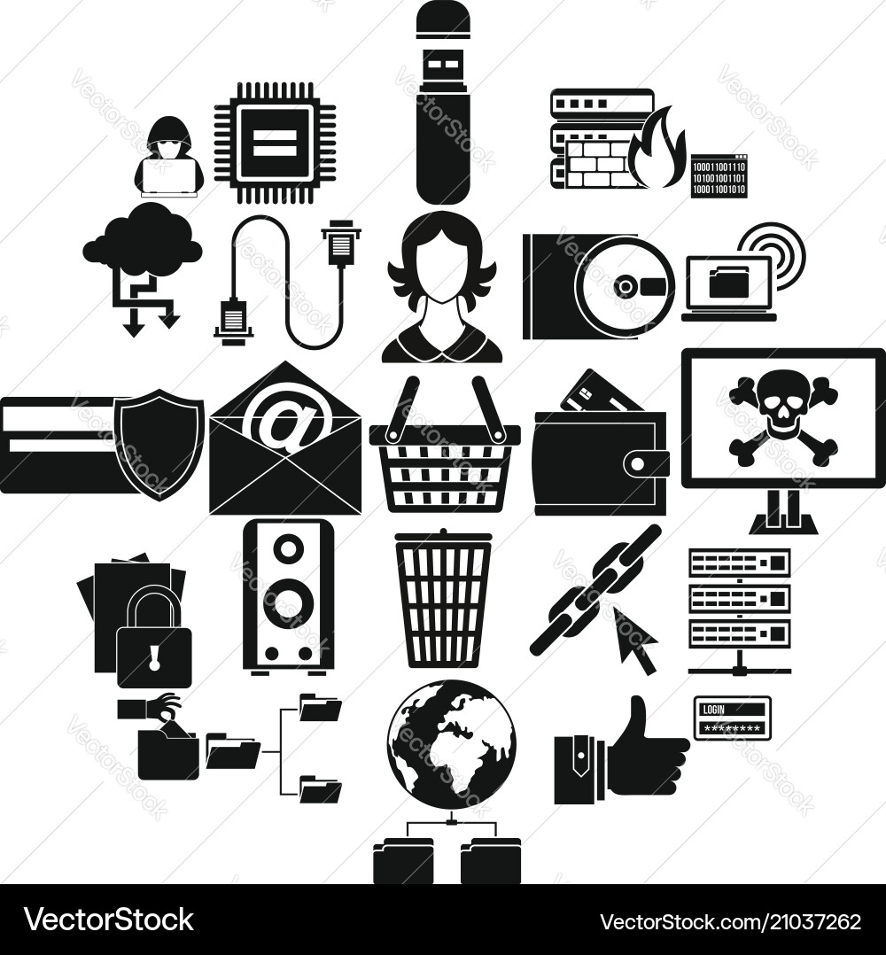 Web project icons set simple style Vector Image