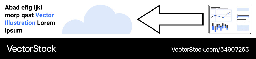 Cloud data migration with graphical analytics Cloud data migration with graphical analytics vector image