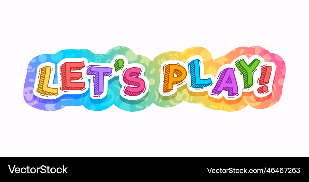 Colorful Lettering Play Scene Royalty Free Vector Image