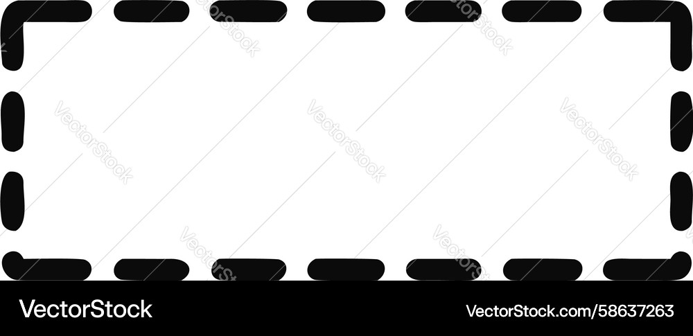 Dashed Rectangular Frame Vector Image