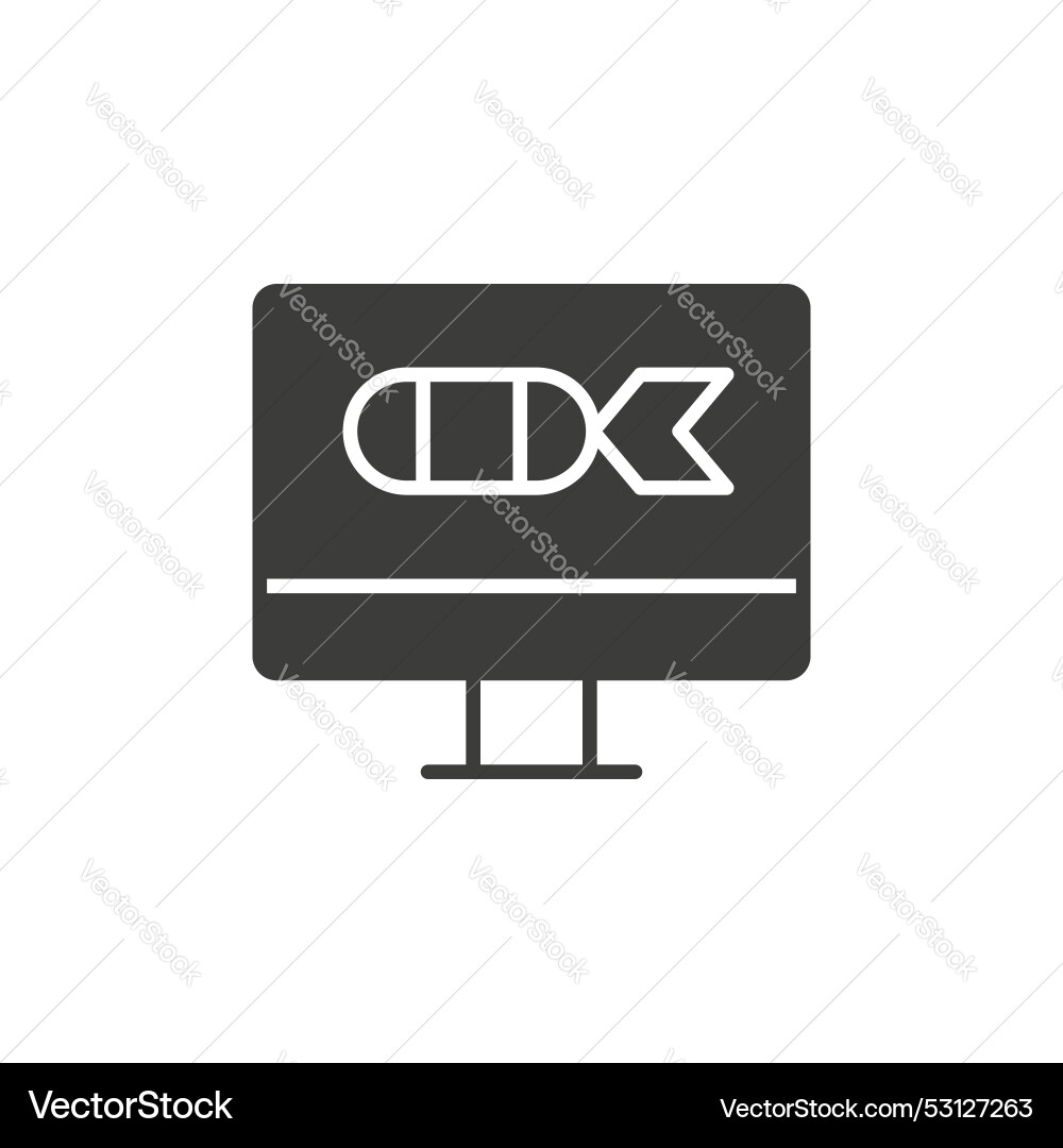 Dos line icon isolated on white background Vector Image