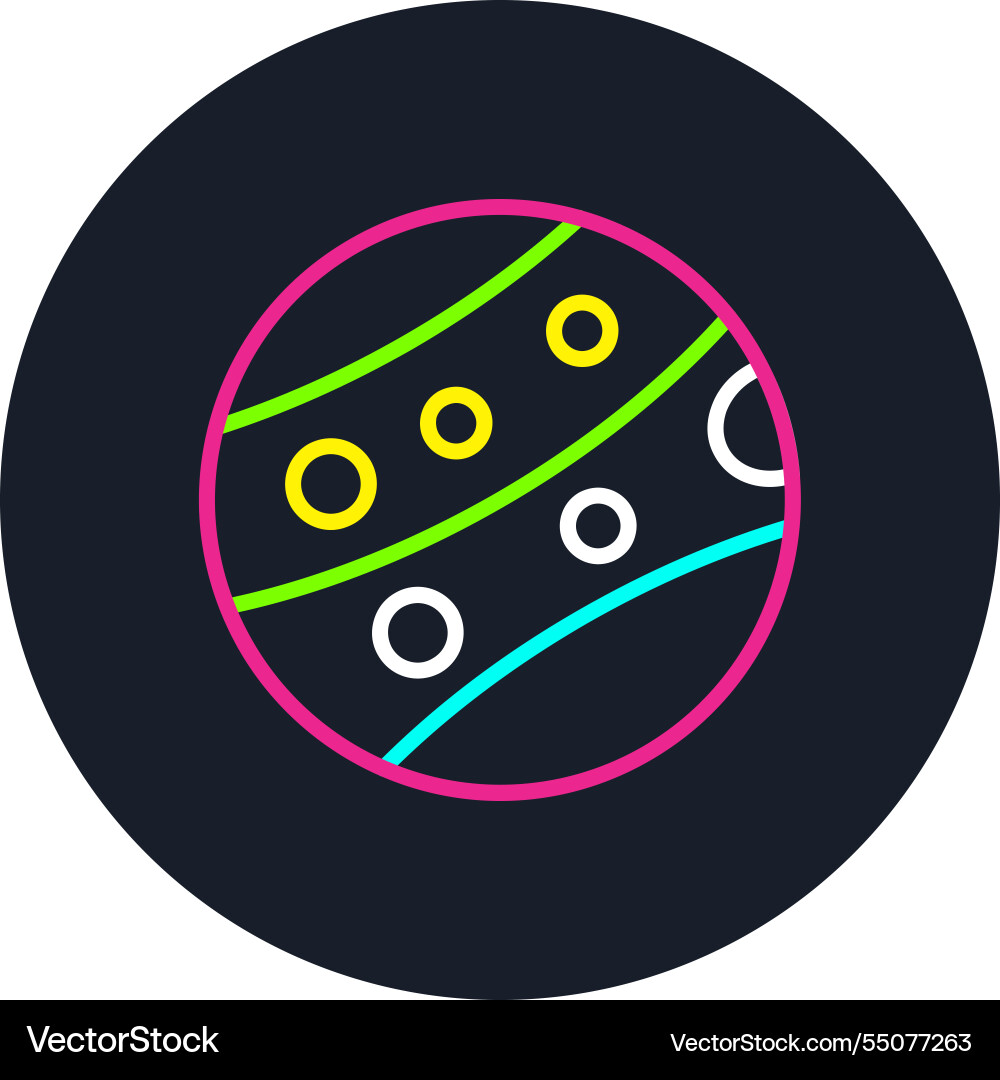 Mars line multi color icon Vector Image
