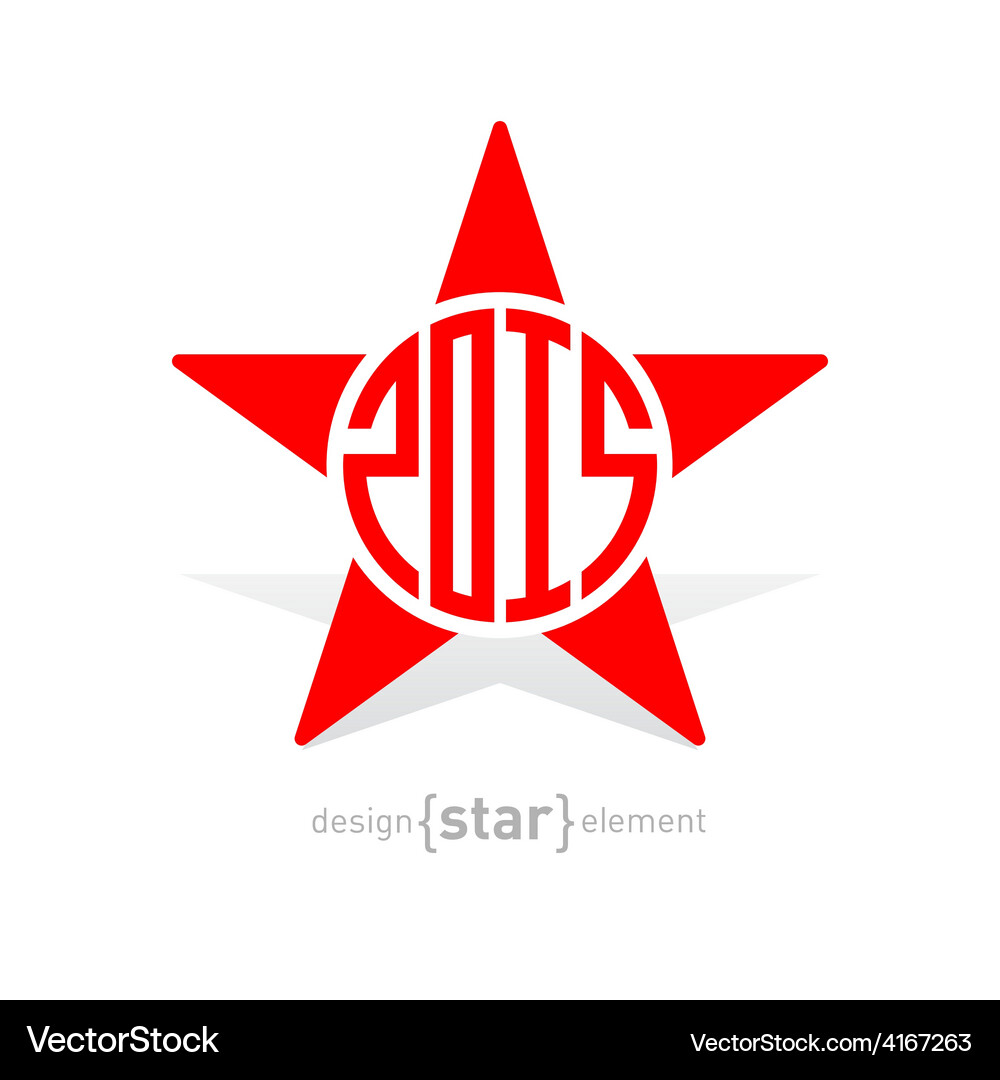 Star with new year date abstract design element Vector Image