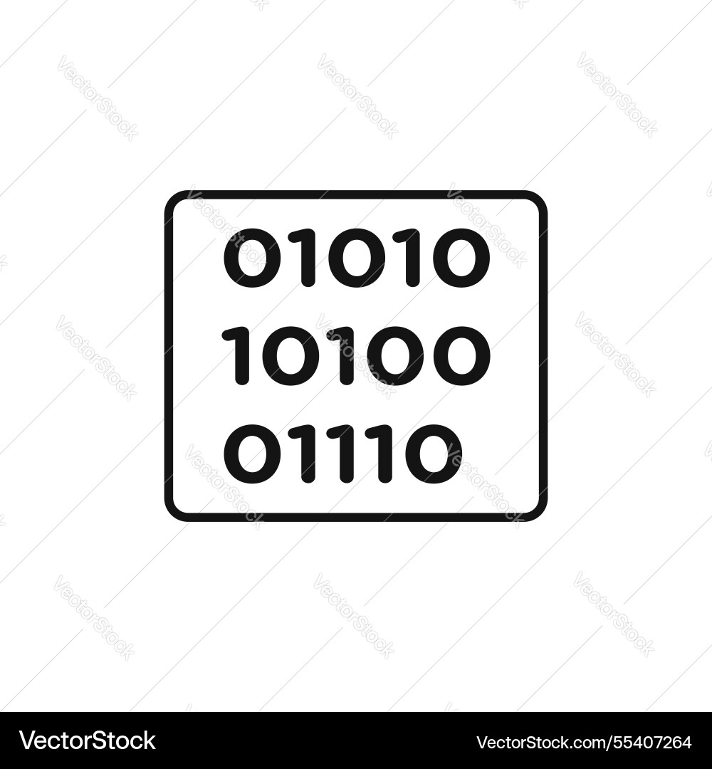 Binary code icon simple thin line Binary code icon simple thin line vector image