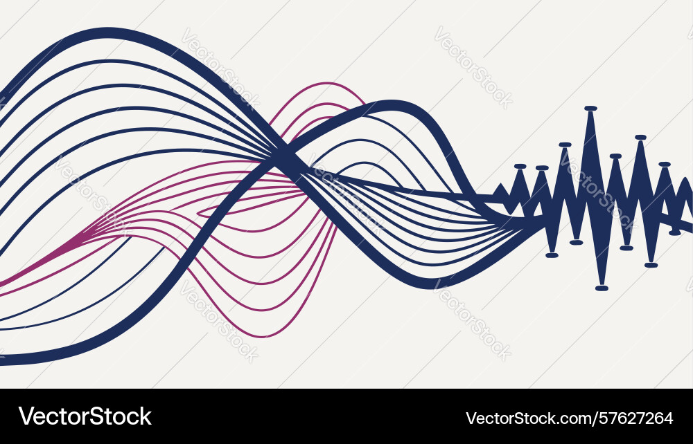 Complex abstract sound waveform design digital Vector Image