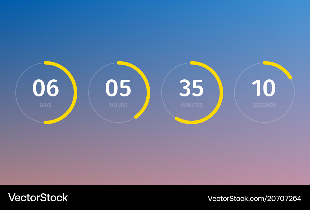 Countdown clock counter digital timer Countdown clock counter digital timer Vector Image