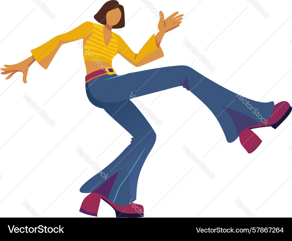 Dynamic dancer in expressive pose embracing Vector Image