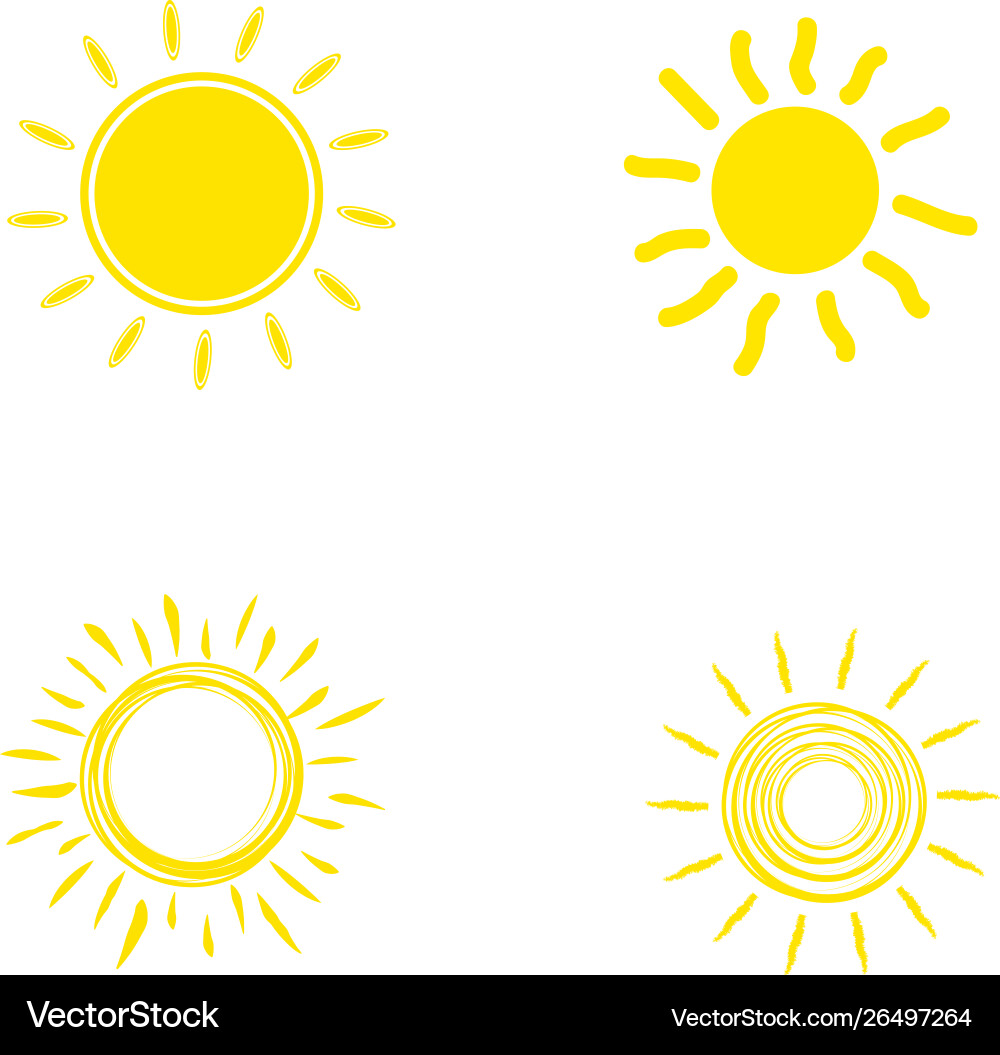 Flat sun icon Royalty Free Vector Image - VectorStock