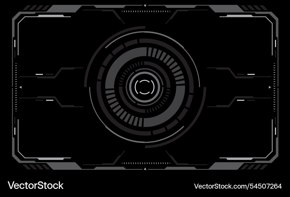 Hud sci-fi interface screen view white circular Hud sci-fi interface screen view white circular vector image