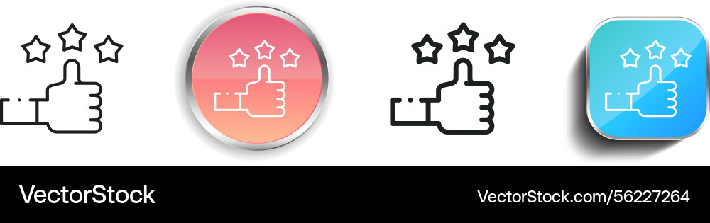 Like icon thin linear regular and button style vector image