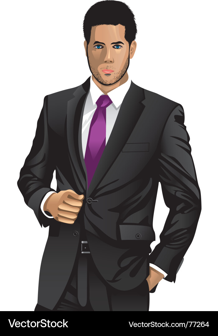 Man in suit Royalty Free Vector Image - VectorStock
