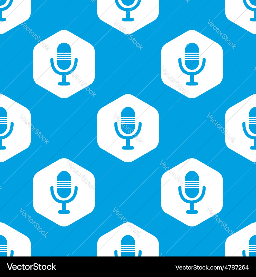 Microphone hexagon pattern Vector Image