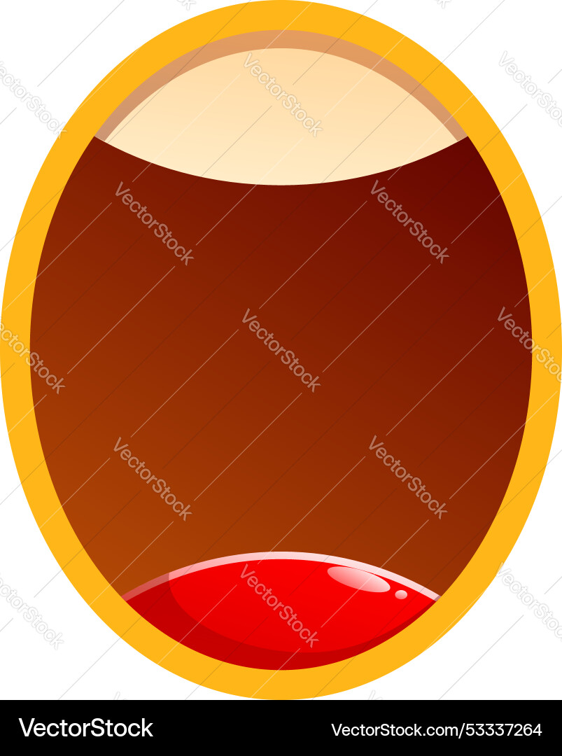Oval button with open mouth showing tongue emotion Oval button with open mouth showing tongue emotion vector image