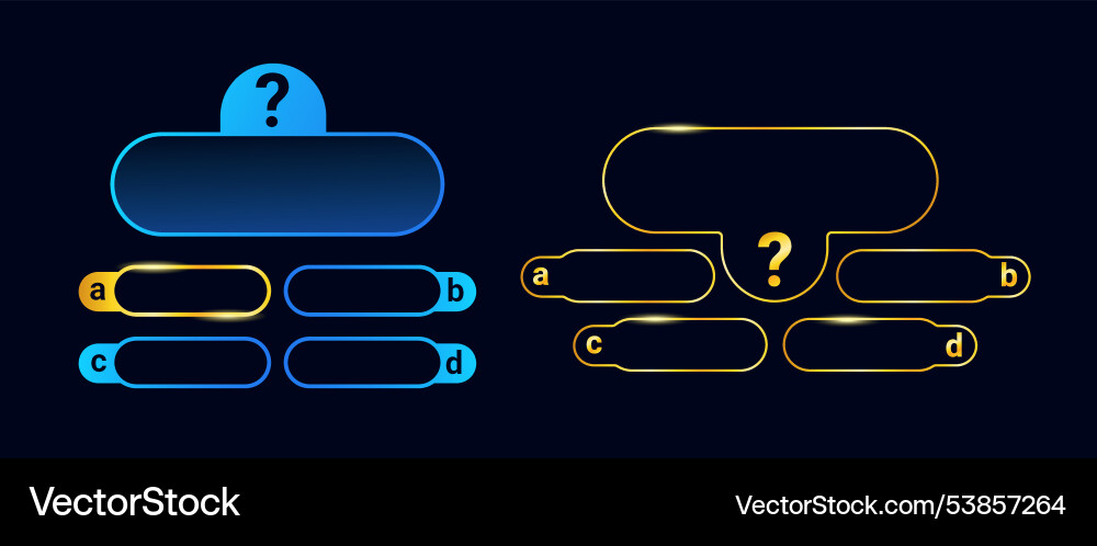 Quiz game for logical show with options vector image