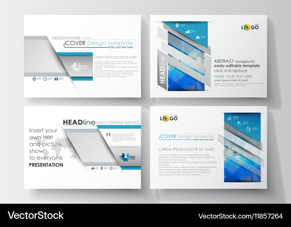 Set of business templates for presentation slides Vector Image